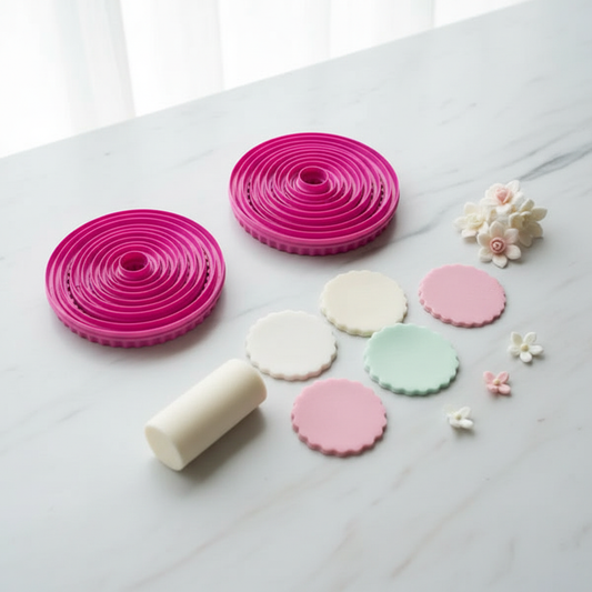 Set de Cortador Plástico Redondo Doble Uso - Vallia Repostería