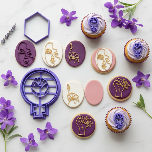 Set de Cortador y Sello Día de la Mujer - Vallia Repostería