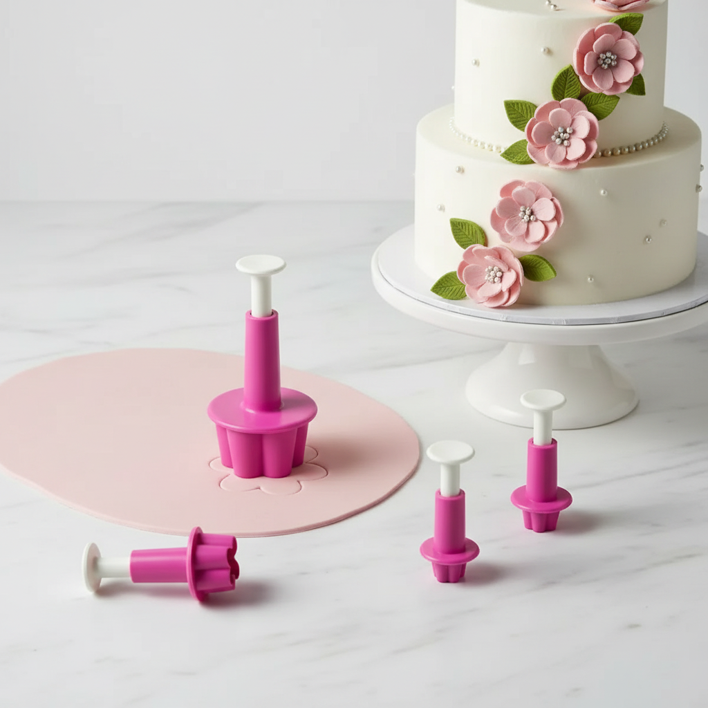 Set de cortadores de flores con émbolo - fotografía profesional