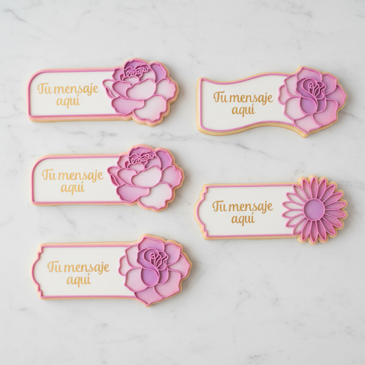 Set de cortadores de placas con flores - fotografía profesional corregida