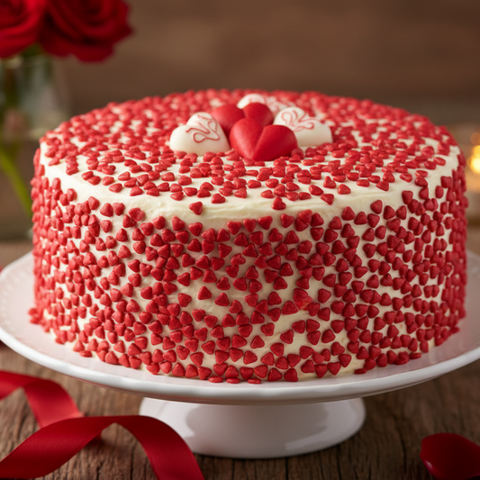 Torta San Valentín con corazones rojos