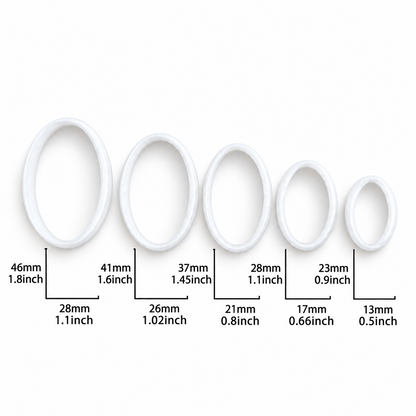 Set de 5 aros cortadores Vallia Repostería de plástico blanco en diferentes tamaños para manualidades y repostería