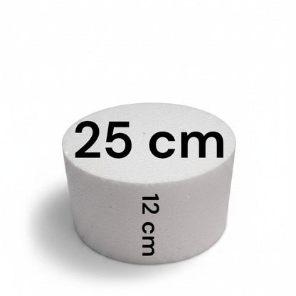 Base cilíndrica de icopor Vallia Repostería de 25 cm de diámetro y 12 cm de altura para pasteles falsos y manualidades