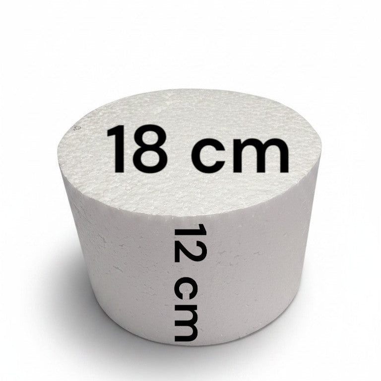 Base cilíndrica de icopor Vallia Repostería de 18 cm de diámetro y 12 cm de altura para pasteles y manualidades