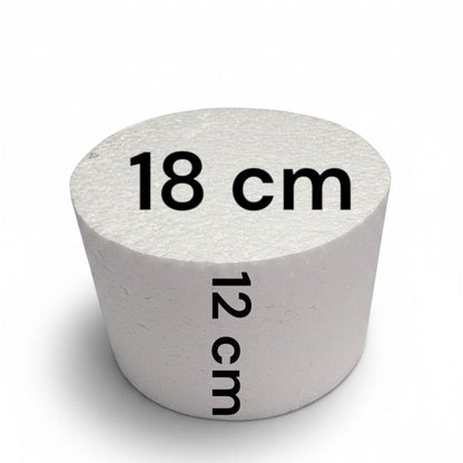 Base cilíndrica de icopor Vallia Repostería de 18 cm de diámetro y 12 cm de altura para pasteles y manualidades