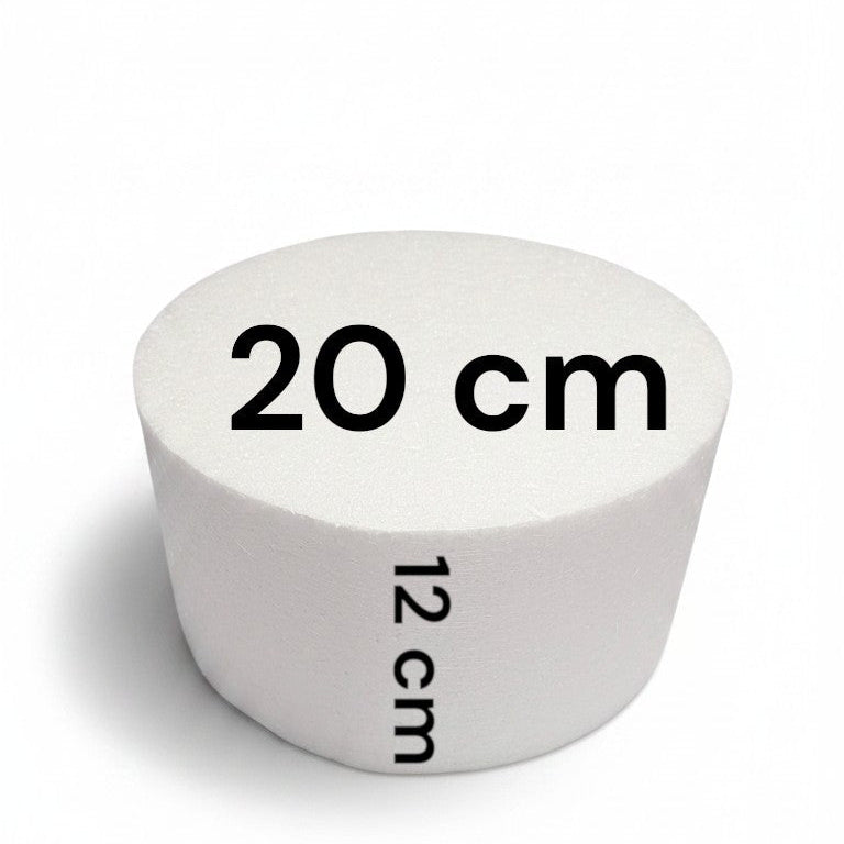 Base cilíndrica de icopor Vallia Repostería de 20 cm de diámetro y 12 cm de altura para pasteles y manualidades