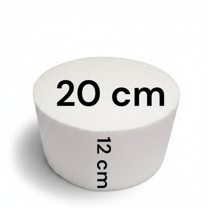 Base cilíndrica de icopor Vallia Repostería de 20 cm de diámetro y 12 cm de altura para pasteles y manualidades