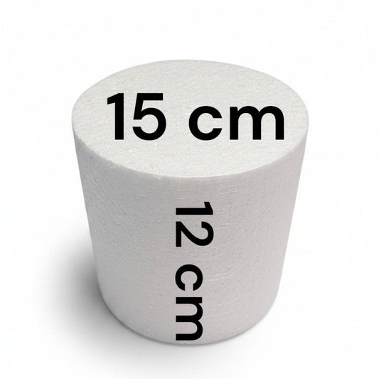 Base cilíndrica de icopor Vallia Repostería de 15 cm de diámetro y 12 cm de altura para pasteles y manualidades