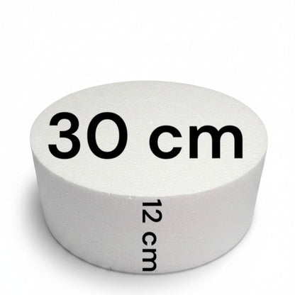 Base cilíndrica de icopor Vallia Repostería de 30 cm de diámetro y 12 cm de altura para pasteles y manualidades