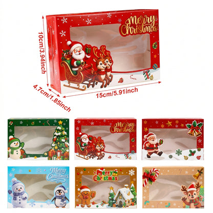 Set de cajas de regalo navideñas Vallia Repostería con ventana transparente y diseños festivos para dulces y galletas