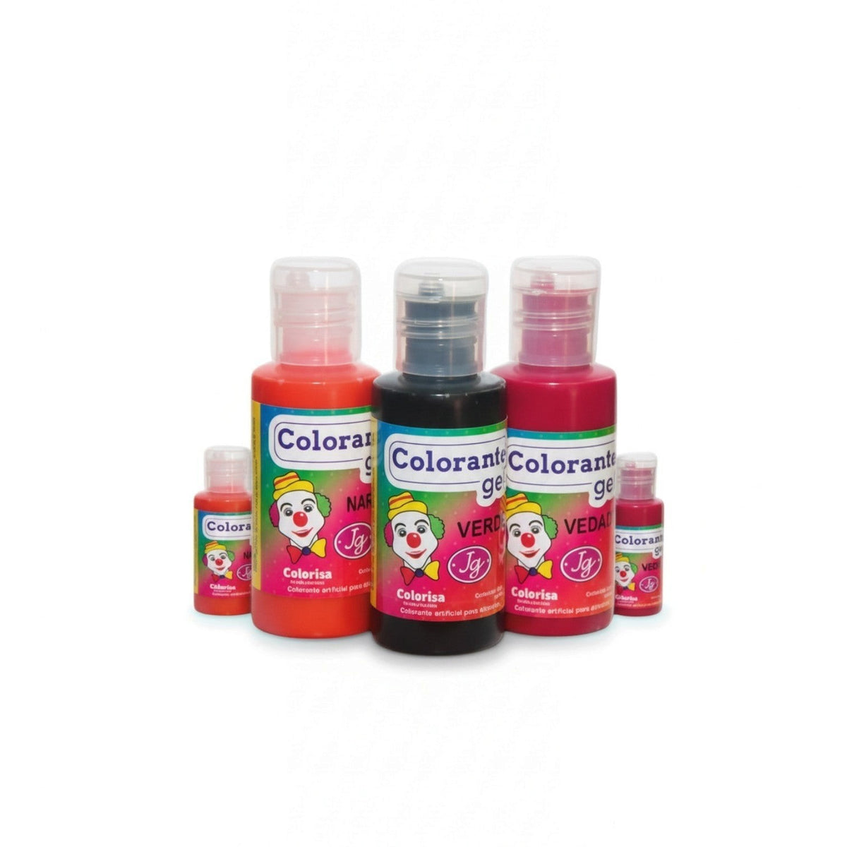 Frascos de colorante en gel Colorisa de Vallia Repostería en varios colores intensos para repostería profesional.