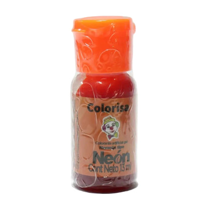 Frasco de colorante en gel neón naranja Colorisa de 13 gr para repostería de Vallia Repostería