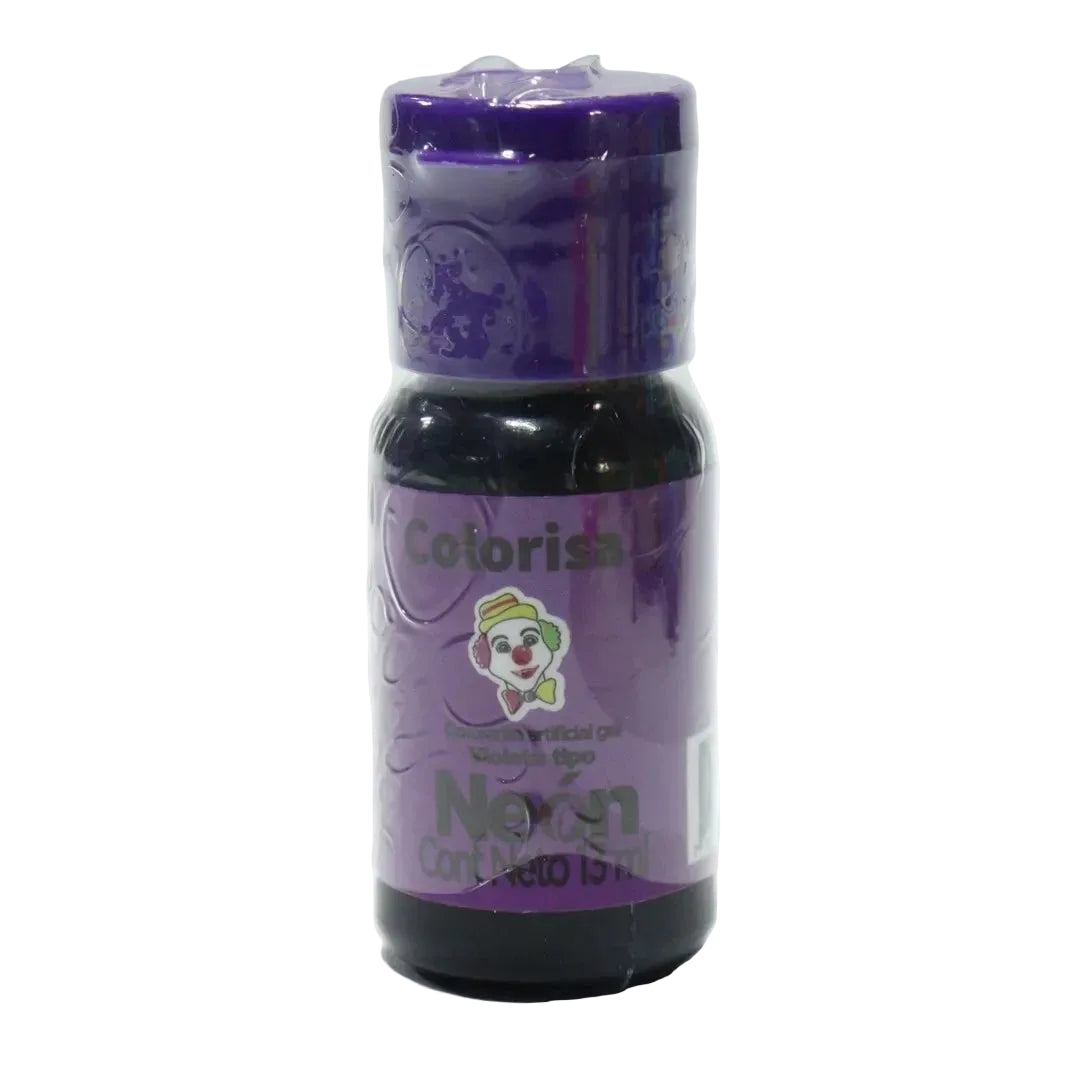 Frasco de colorante en gel neón violeta Colorisa de 13 gr para repostería de Vallia Repostería