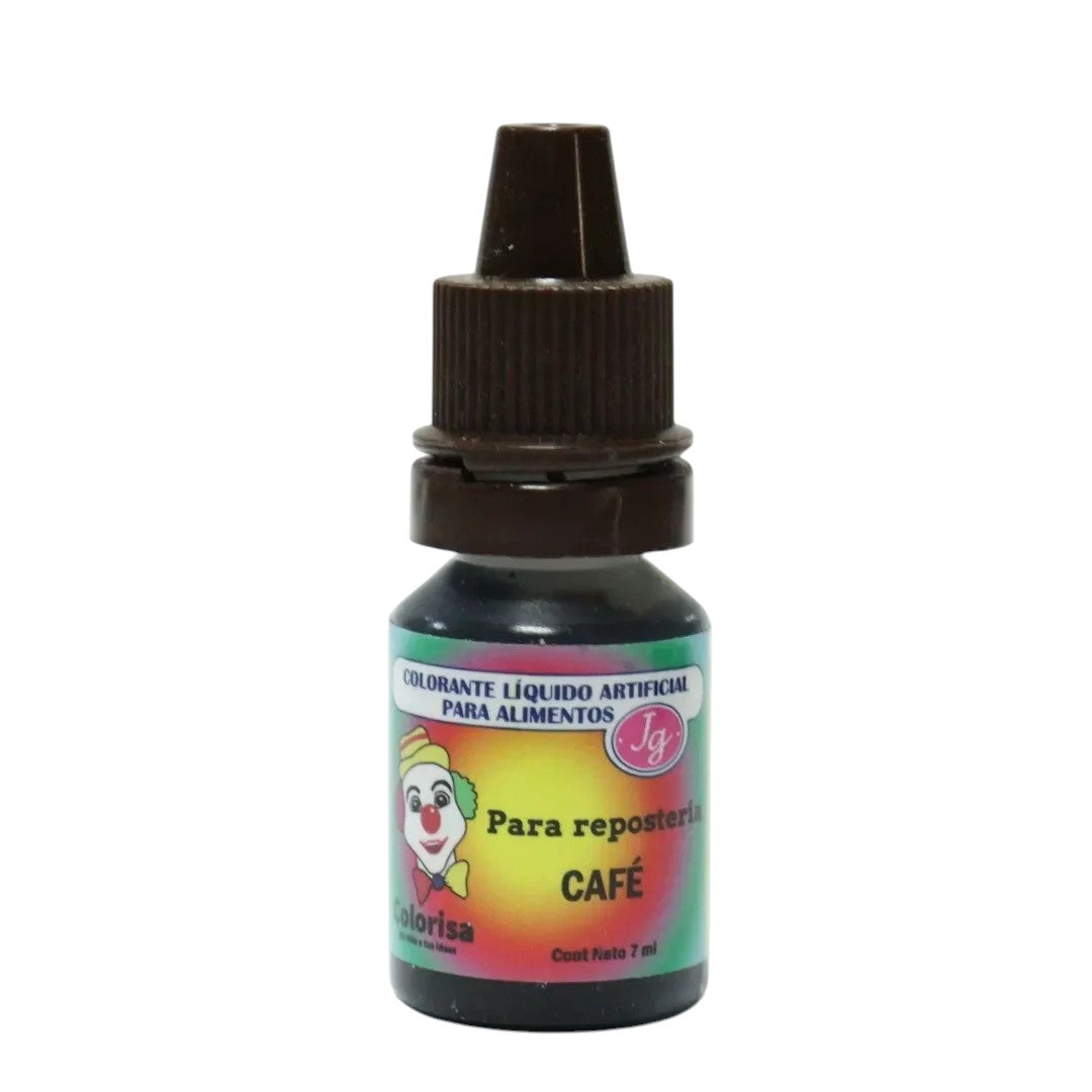 Colorante líquido hidrosoluble café Colorisa de 7 ml para repostería en frasco gotero de Vallia Repostería