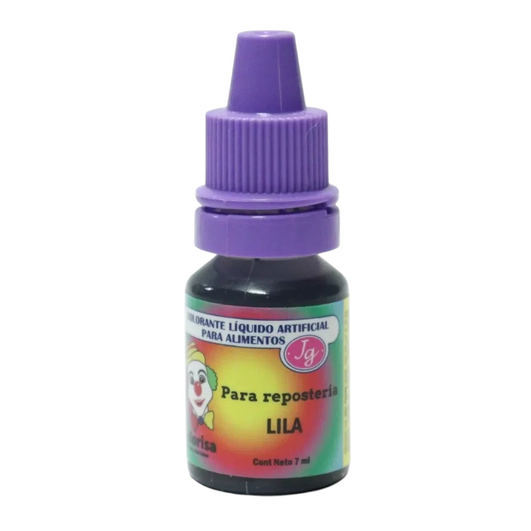 Colorante líquido hidrosoluble lila Colorisa de 7 ml en frasco gotero de Vallia Repostería para repostería