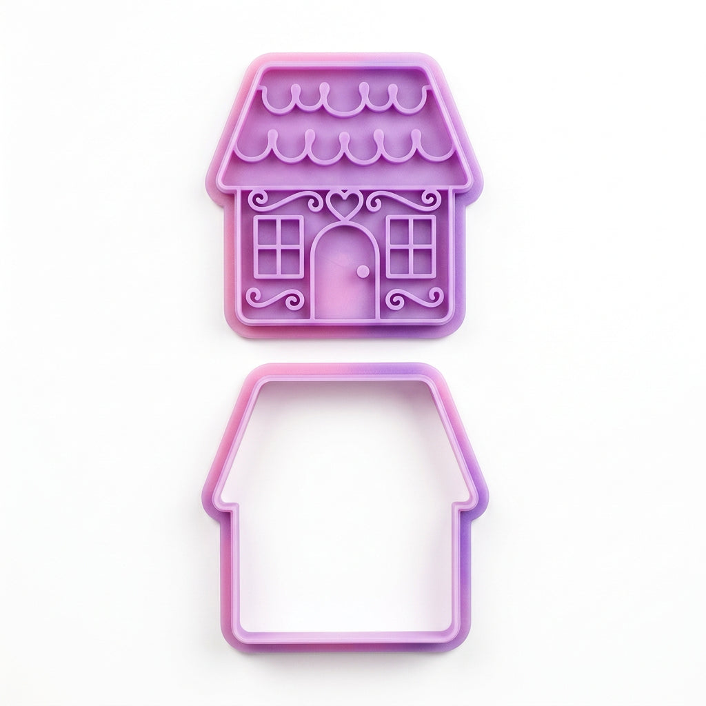 Cortador de galletas Vallia Repostería con forma de casita de jengibre para repostería creativa y decorativa