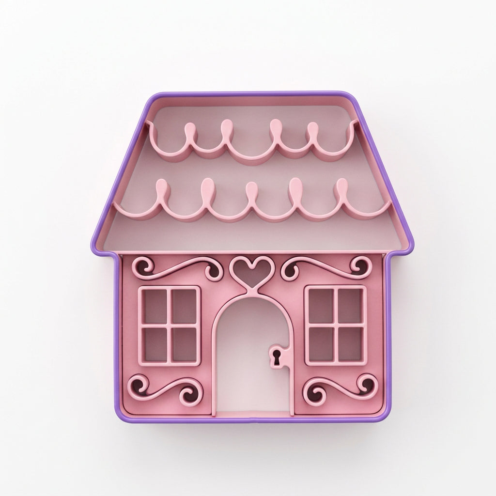 Cortador de galletas Vallia Repostería con forma de casita de jengibre detallada para repostería creativa