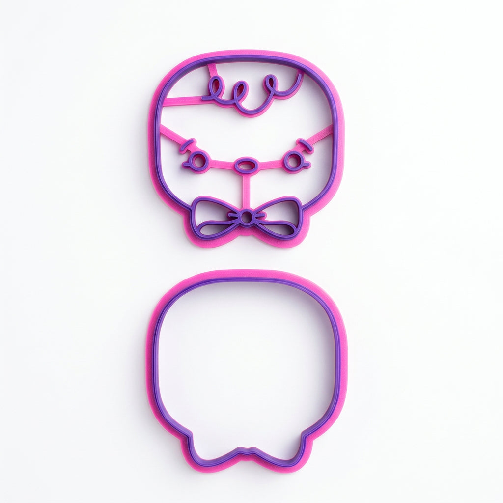Set de cortador de galletas Vallia Repostería con diseño de muñeco de jengibre  y sello de detalles