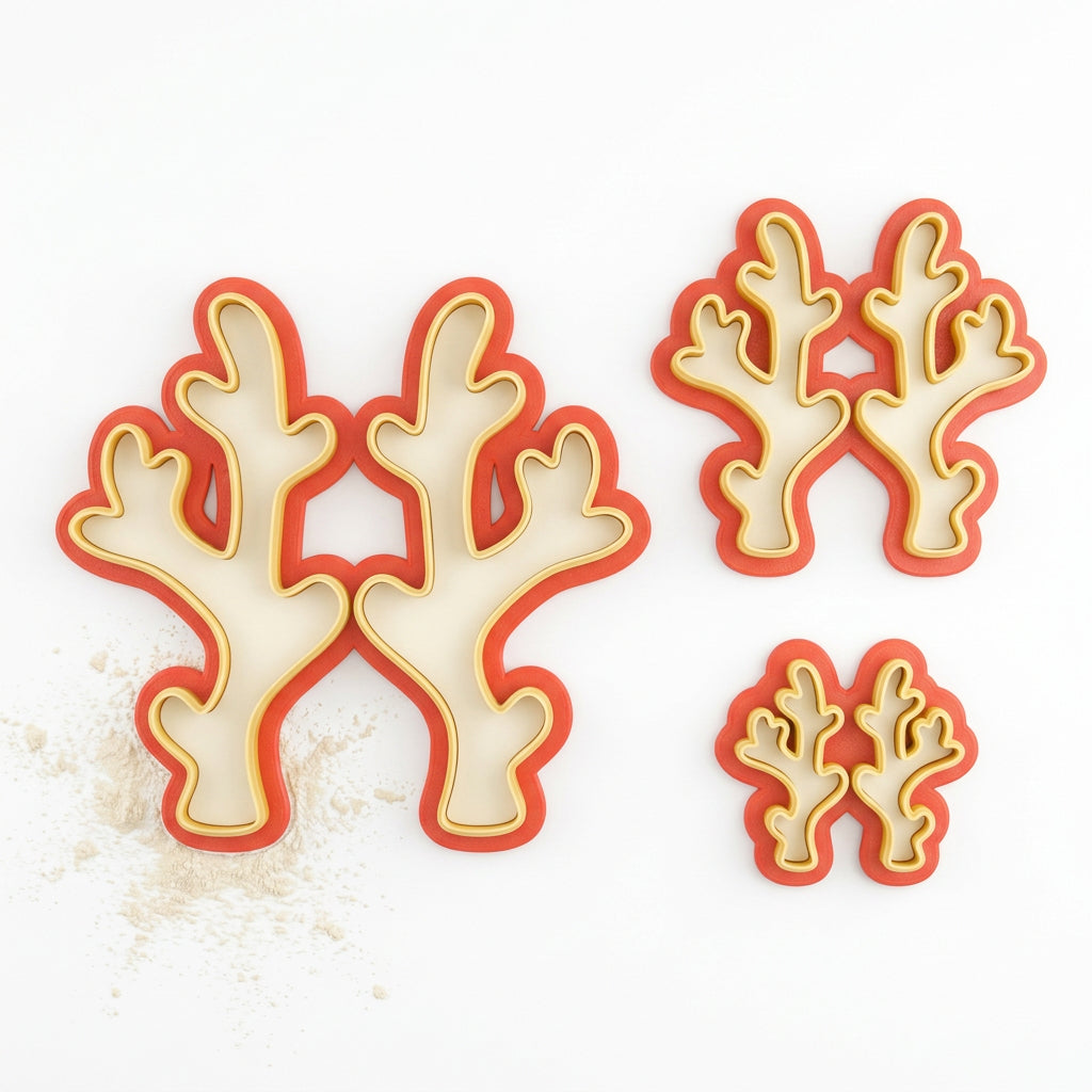 Set de cortadores Vallia Repostería con forma de cuernos de reno en tres tamaños diferentes para galletas y fondant