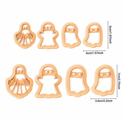 Set de cortadores de galletas Vallia Repostería con formas de fantasmas en plástico resistente para Halloween