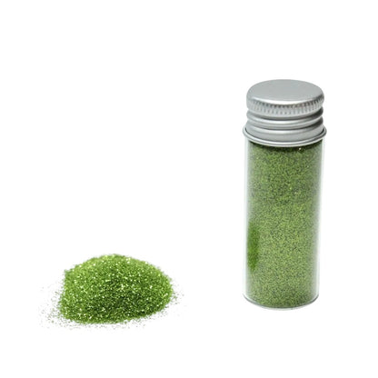 Escarcha comestible verde de Vallia Repostería en frasco de 10 g para decorar tortas y postres con acabado brillante