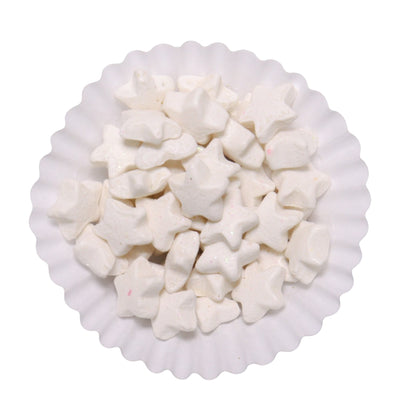 Grageas en forma de estrella de color blanco de Vallia Repostería para decorar postres y pasteles