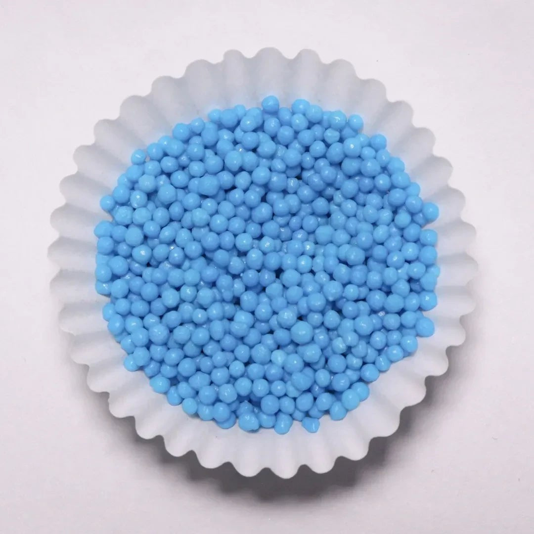 Grageas redondas mini de color azul brillante para decoración de repostería de Vallia Repostería