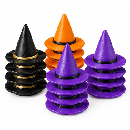 Mini sombreros de bruja Vallia Repostería en colores negro, naranja y morado para decoración de cupcakes de Halloween