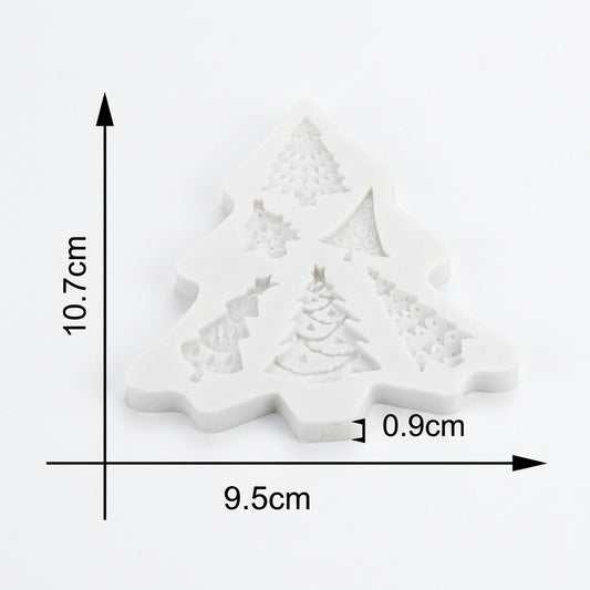 Molde de silicona Vallia Repostería con diseños de árboles de Navidad para fondant, chocolate o manualidades.