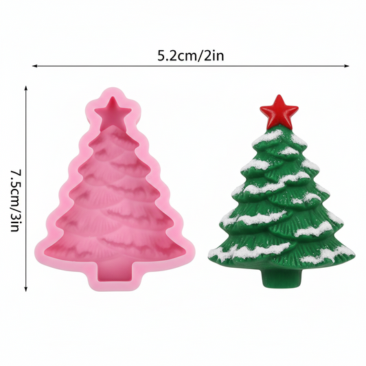 Molde de silicona rosa Vallia Repostería con diseño de árbol de Navidad para repostería y manualidades