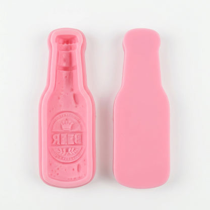 Molde de silicona rosa Vallia Repostería con forma de botella de cerveza para decorar cupcakes y repostería creativa
