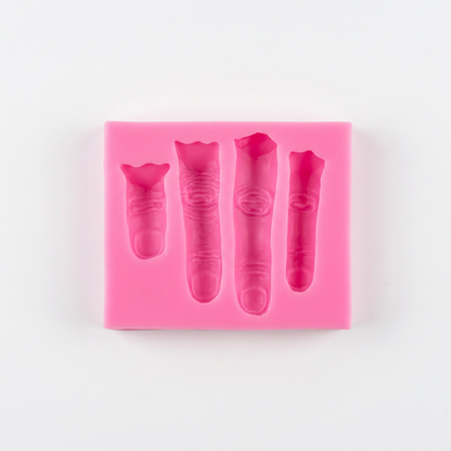 Molde de silicona rosa Vallia Repostería con cavidades detalladas en forma de dedos para repostería y manualidades