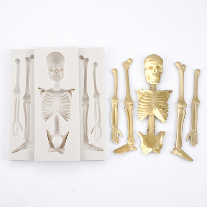 Molde de silicona Vallia Repostería para figuras de esqueleto humano detalladas, ideal para chocolate o fondant