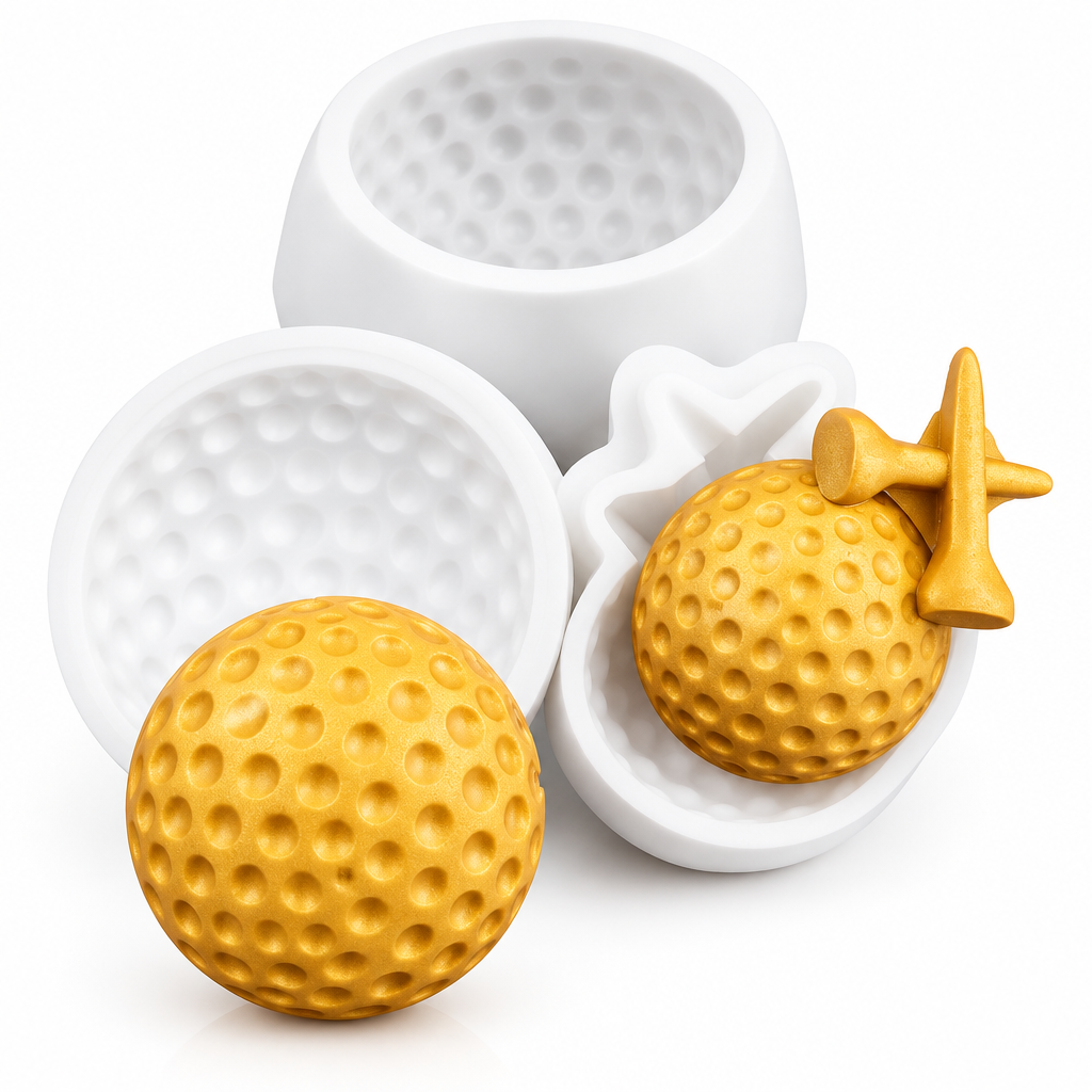 Molde de silicona Vallia Repostería para crear figuras de pelotas de golf y tees en fondant o chocolate