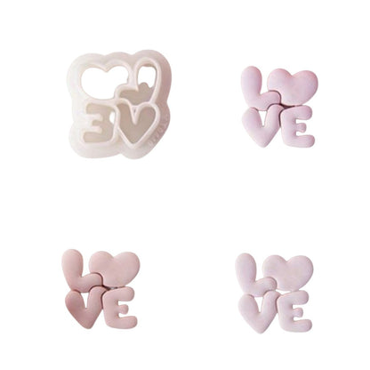 Molde de silicona Vallia Repostería con diseño de corazones y palabra LOVE para fondant, chocolate o manualidades