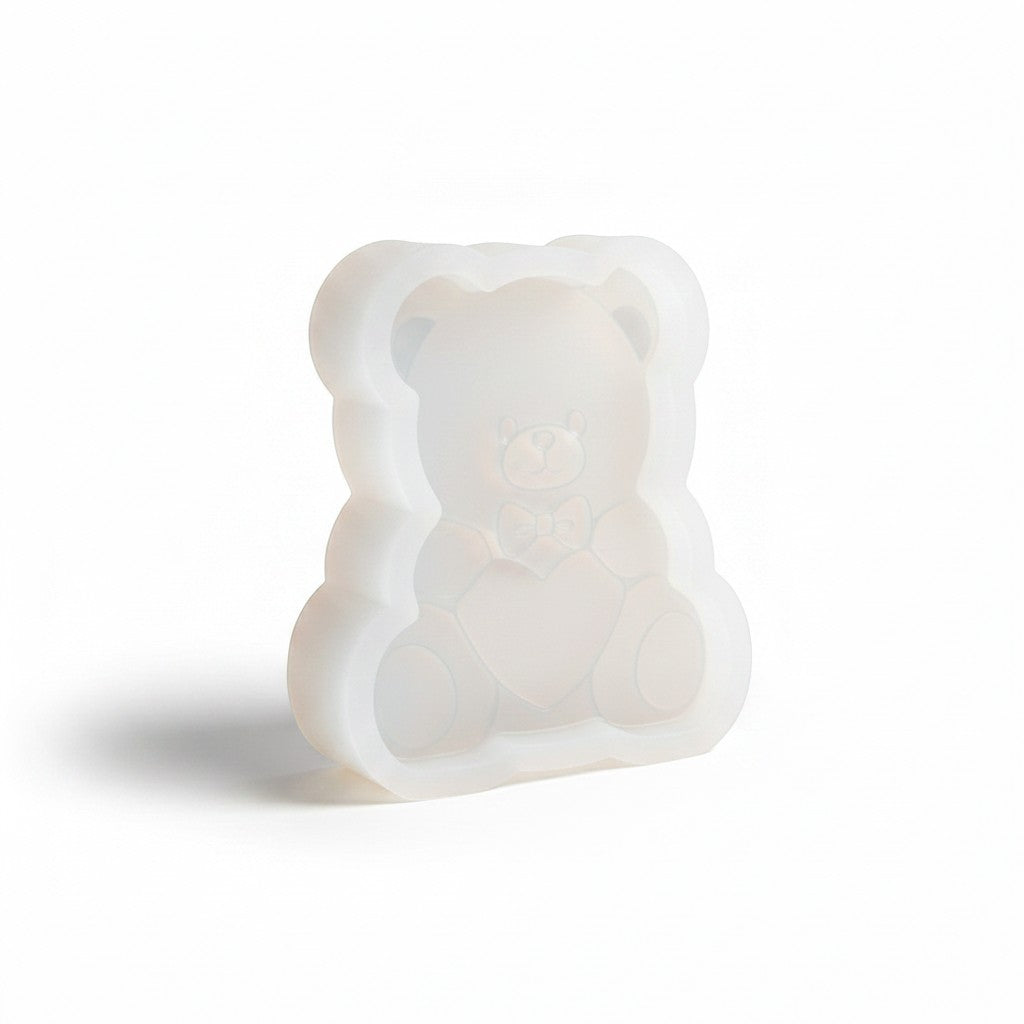 Molde de silicona Vallia Repostería con forma de osito sosteniendo un corazón para repostería, velas y resina