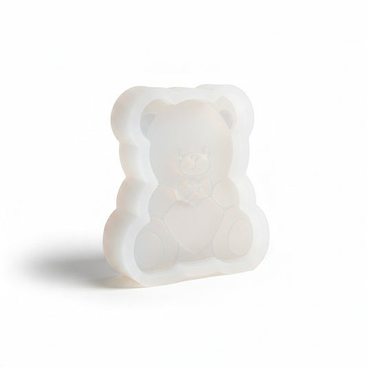 Molde de silicona Vallia Repostería con forma de osito sosteniendo un corazón para repostería, velas y resina