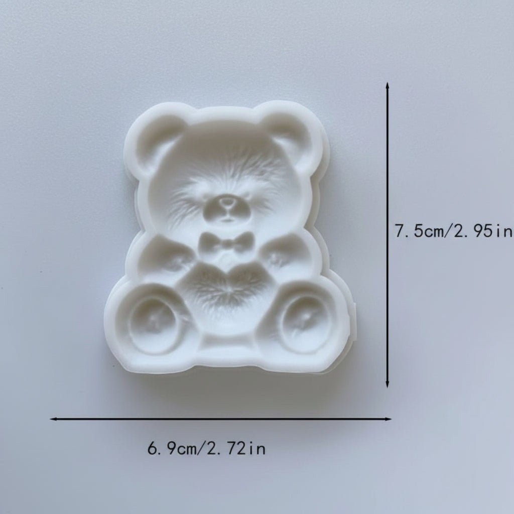 Molde de silicona Vallia Repostería con forma de osito sosteniendo un corazón para repostería, velas y resina