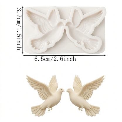 Molde de silicona Vallia Repostería para fondant con diseño de dos palomas en vuelo, flexible y antiadherente.