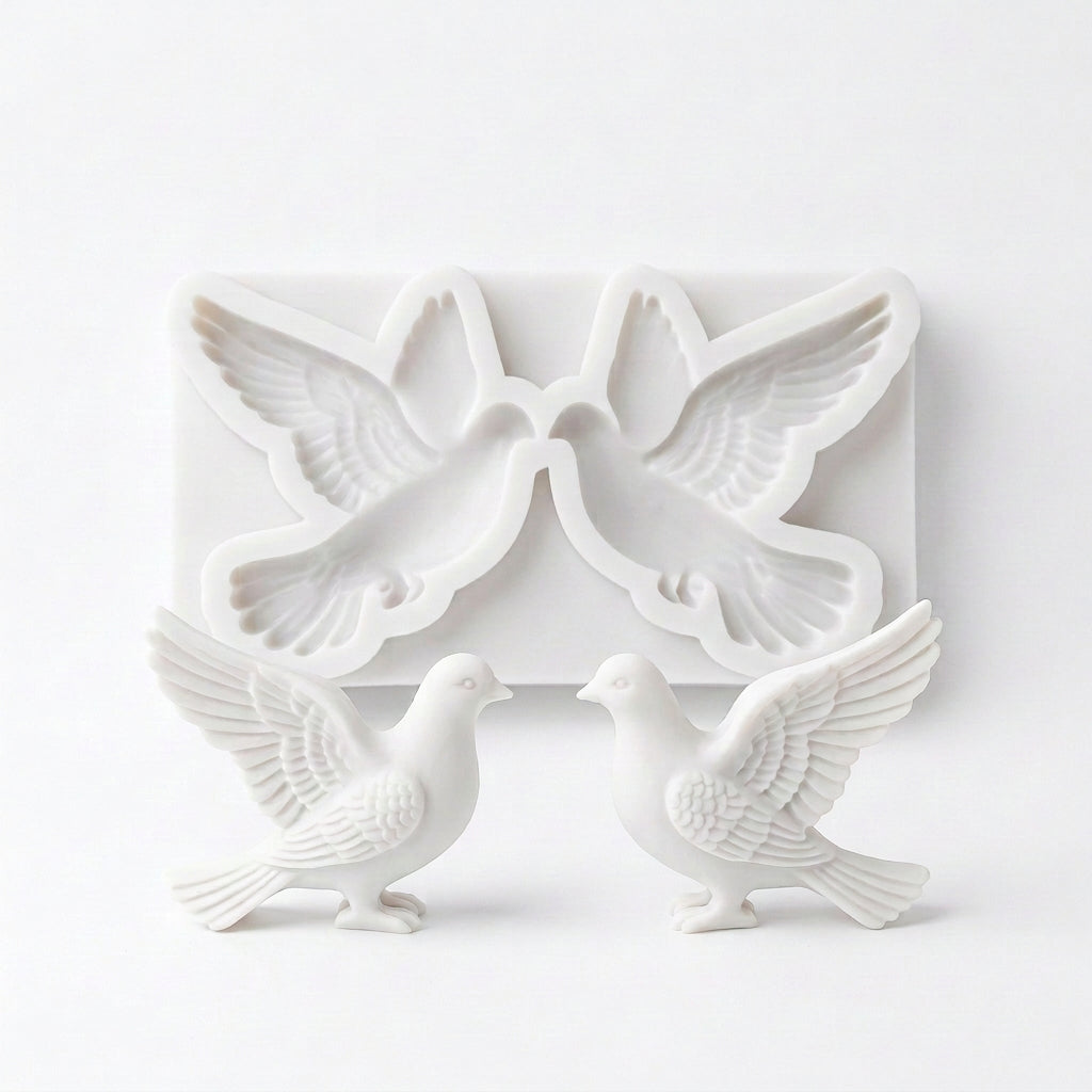 Molde de silicona Vallia Repostería para repostería con diseño detallado de dos palomas en vuelo para decoraciones