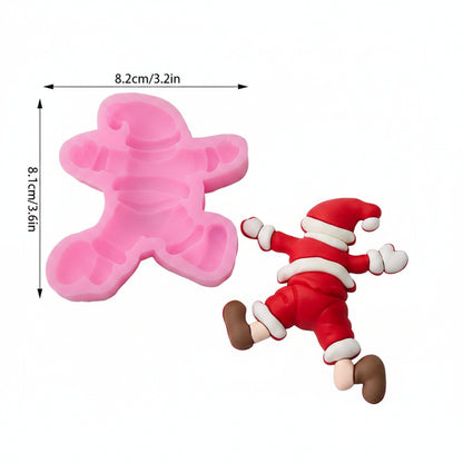Molde de silicona Vallia Repostería para fondant con diseño de Papá Noel caído en la nieve, flexible y detallado.