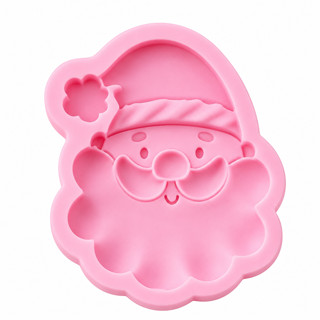 Molde de silicona rosa Vallia Repostería con diseño de Papá Noel para repostería navideña y manualidades