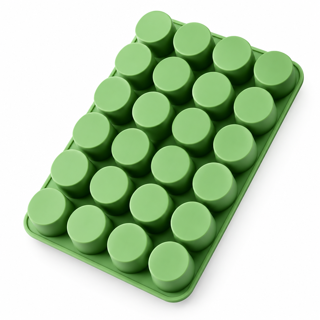 Molde de silicona verde Vallia Repostería con 24 cavidades circulares para bombones, chocolates 