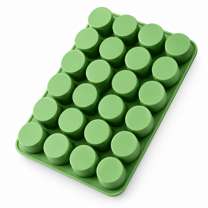 Molde de silicona verde Vallia Repostería con 24 cavidades circulares para bombones, chocolates 