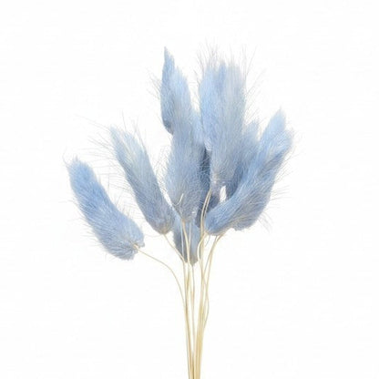Ramo de flores secas Vallia Repostería de colas de conejo color azul sereno con textura aterciopelada