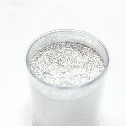 Vallia Repostería edible silver luster dust in a 10g jar with a fine metallic shimmer for cake decoration
